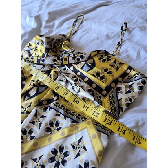 Rampage Small Vintage Y2k Babydoll Festival Yellow Floral Tank Top Boho Twist - Picture 8 of 9